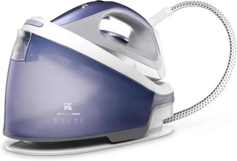 Di4 ▫️ Centro de engomar Amico Jet Pressing Amico, Potência 2400W, 5,5 Barras, Curso de Vapor 240g, Depósito de Água XL 2,4L, Sola Cerâmica, Engomar Vertical, Pronto em 1 Minuto, Compacto, Fácil de utilizar, Fácil de limpar, Fácil de limpar, Fácil de limpar, Fácil de limpar, Fácil de limpar, Fácil d