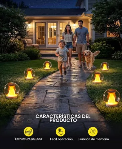 PoolLeader ▫️ Luzes solares flutuantes para piscina com efeito de chama dinâmico 6