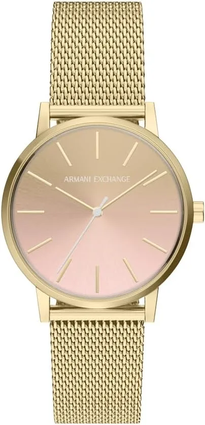 Relógio Armani Exchange para senhora, movimento de quartzo a três ponteiros e caixa de 36 mm com bracelete em pele