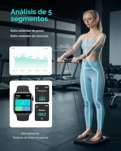 POSTURE ▫️ Balança de casa inteligente com medição de impedância, 8 elétrodos, ecrã a cores, 28 parâmetros de composição corporal, incluindo massa muscular e gordura corporal, plataforma ampla, aplicação Bluetooth, 180 kg 3
