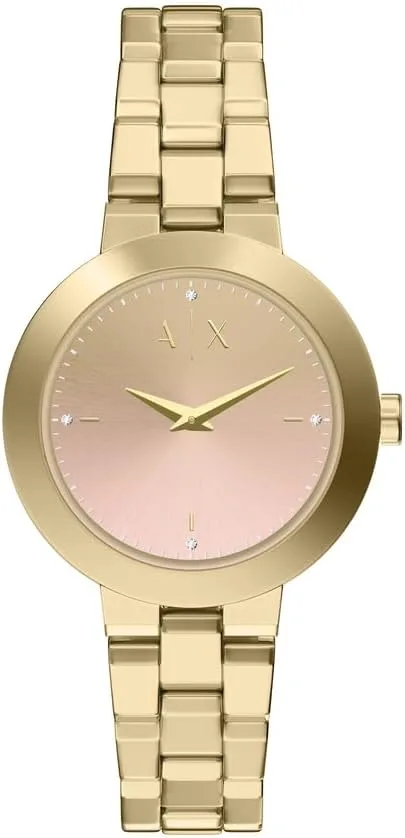 Armani Exchange ▫️ Relógio para mulher, movimento de quartzo com dois ponteiros e caixa de 36 mm com bracelete em aço inoxidável ou couro