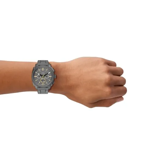 Fossil ▫️ Relógio New Machine para homem, movimento cronógrafo de quartzo de 44 mm com bracelete em aço inoxidável ou couro 2