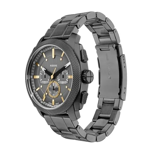 Fossil ▫️ Relógio New Machine para homem, movimento cronógrafo de quartzo de 44 mm com bracelete em aço inoxidável ou couro 3