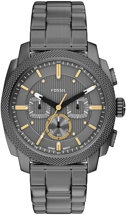 Fossil ▫️ Machine FS6160 - Relógio de aço inoxidável para homem (44 mm)