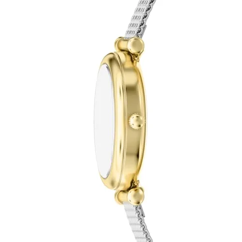 Fossil ▫️ Carlie - Relógio para mulher, mecanismo de quartzo dourado com três ponteiros e bracelete em aço inoxidável 4