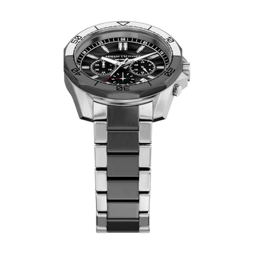 Armani Exchange ▫️ Relógio para homem, movimento cronógrafo de quartzo e caixa de 44 mm com bracelete em poliuretano 3