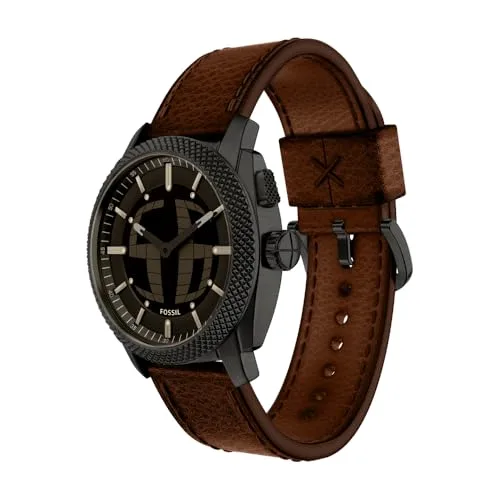 Fossil ▫️ Relógio Machine para homem, movimento analógico-digital «Big Tic» de 41 mm com bracelete em aço inoxidável ou couro 3
