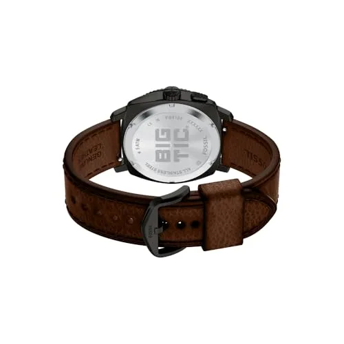 Fossil ▫️ Relógio Machine para homem, movimento analógico-digital «Big Tic» de 41 mm com bracelete em aço inoxidável ou couro 5