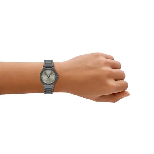Armani Exchange ▫️ Relógio para mulher, movimento de quartzo com três ponteiros e caixa de 34 mm com bracelete em aço inoxidável ou couro 2