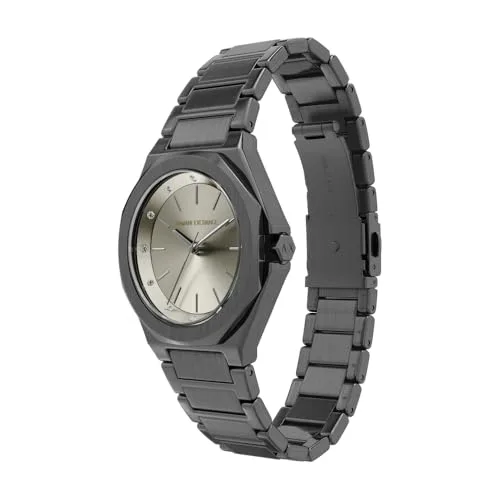 Armani Exchange ▫️ Relógio para mulher, movimento de quartzo com três ponteiros e caixa de 34 mm com bracelete em aço inoxidável ou couro 3