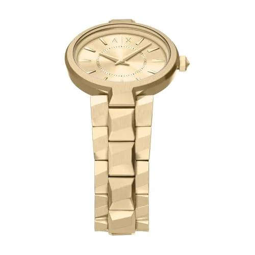 Armani Exchange ▫️ Relógio para mulher, movimento de quartzo com dois ponteiros e caixa de 34 mm com bracelete em aço inoxidável ou couro 3