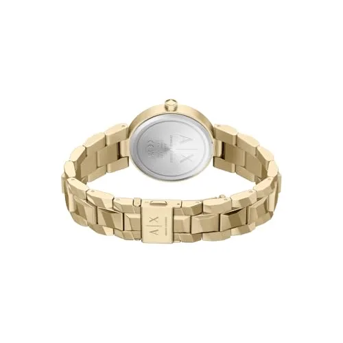 Armani Exchange ▫️ Relógio para mulher, movimento de quartzo com dois ponteiros e caixa de 34 mm com bracelete em aço inoxidável ou couro 5