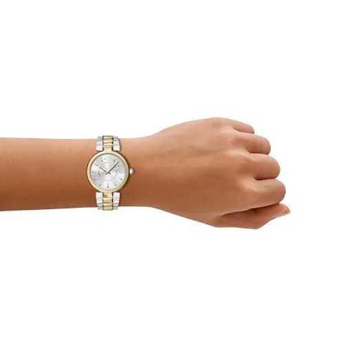 Armani Exchange ▫️ Relógio para mulher, movimento de quartzo com dois ponteiros e caixa de 34 mm com bracelete em aço inoxidável ou couro 2