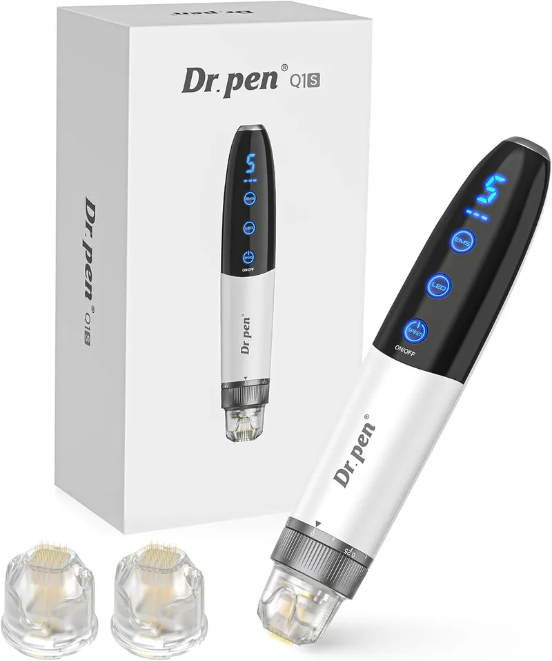 Bestauty ▫️ Dr.pen Q1S Microneedling Pen - Versão actualizada 2026 | Tecnologia EMS + Luz LED, 5 velocidades, 3 níveis EMS, 0-1,5 mm, para cuidados faciais, barba e crescimento do cabelo