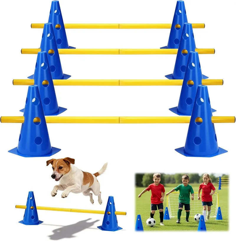 bechoanigel ▫️ Conjunto de Agility para Cães Mini Cones, Conjunto de Obstáculos Parkour para Cães, Barreira de Obstáculos de Agility para Crianças Barreira de Obstáculos, Cone, Treino de Animais de Estimação, Passeio de Obstáculos, Treino de Obstáculos