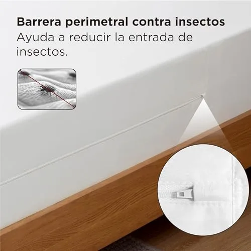 Bedsure ▫️ Proteção para colchão 90 x 200 cm - Anti-percevejos e anti-ácaros Branco 5