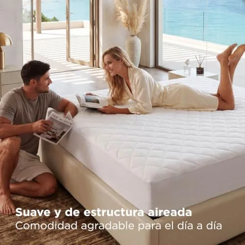 Bedsure ▫️ Capa impermeável para colchão - 90 x 200 cm, antiderrapante, branca 3