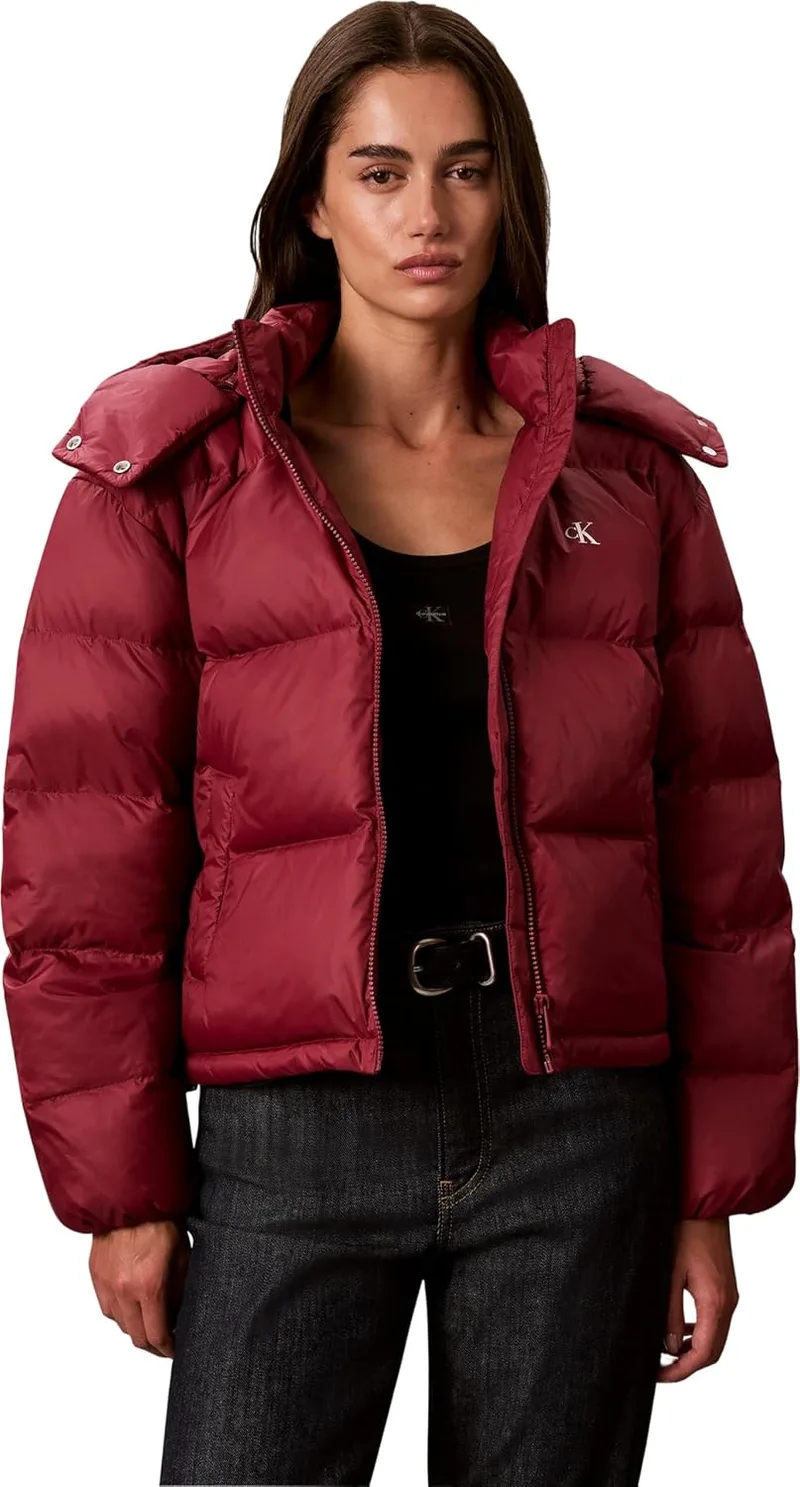 Calvin Klein ▫️ Essential Mw Casaco Curto de Penas Lv047h500g para Mulher
