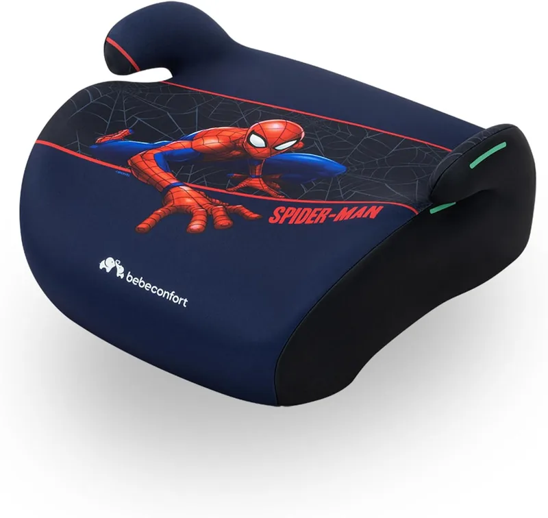 Bebeconfort ▫️ Marvel Manga i-Safe, Assento elevatório para automóvel, Cadeira auto Marvel Legends Spiderman, 6-12 anos, 128–150 cm, 22-36 kg, Leve, fácil instalação com cinto de segurança, almofadada, Spiderman autêntico