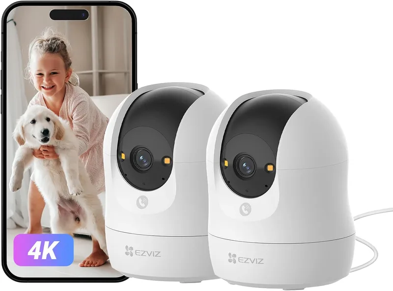 EZVIZ ▫️ C6N G1 4K (conjunto de 2) Câmara de vigilância Wi-Fi para interiores com visão de 360°