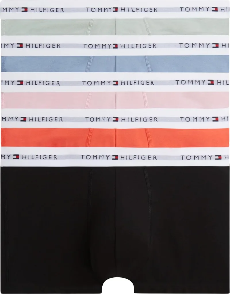 Tommy Hilfiger ▫️ Homem 5P Trunk Um0Um03907 Trunk, Vermelho (Bn Pnk/Blk/MT Grey/BR Verm/BR BLU), L