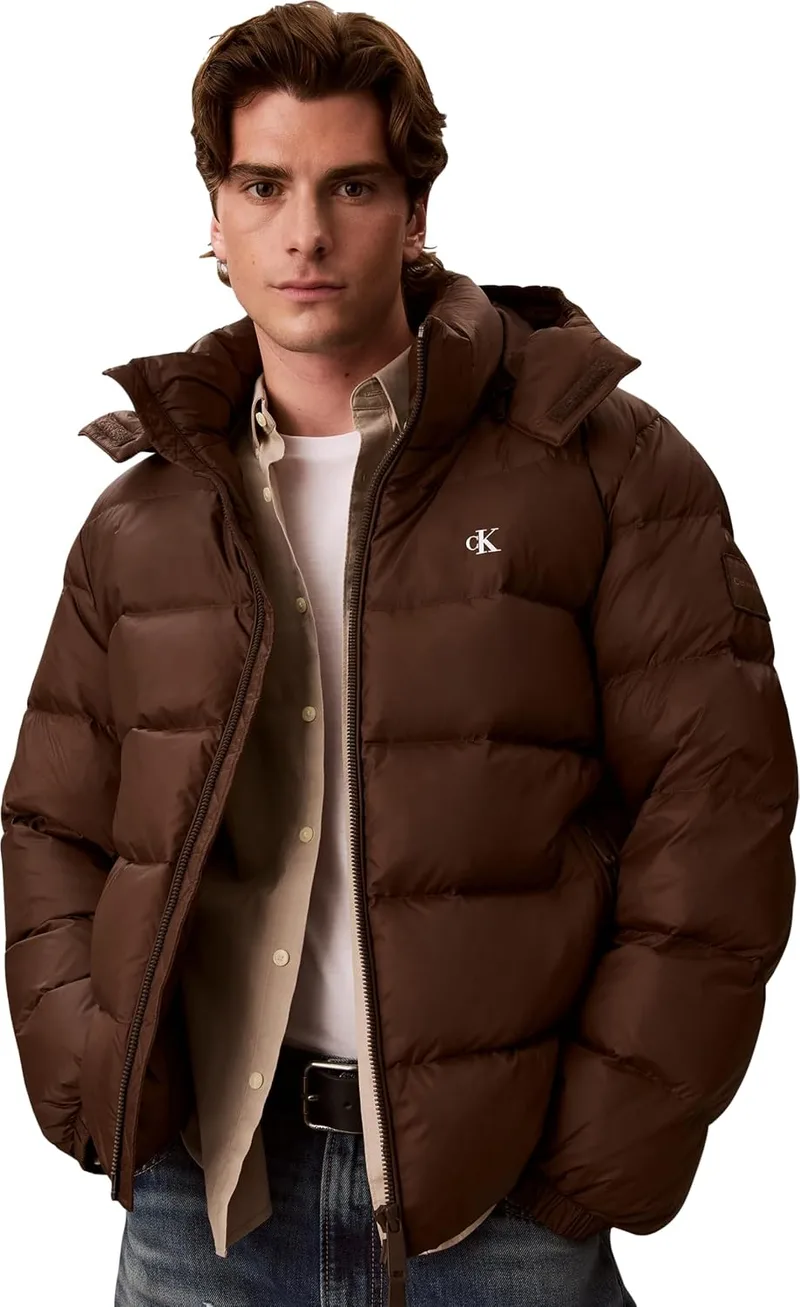 Calvin Klein ▫️ Ls Nylon Zip Off Hood Down Puffe Lv04rg515g Casacos para Homem
