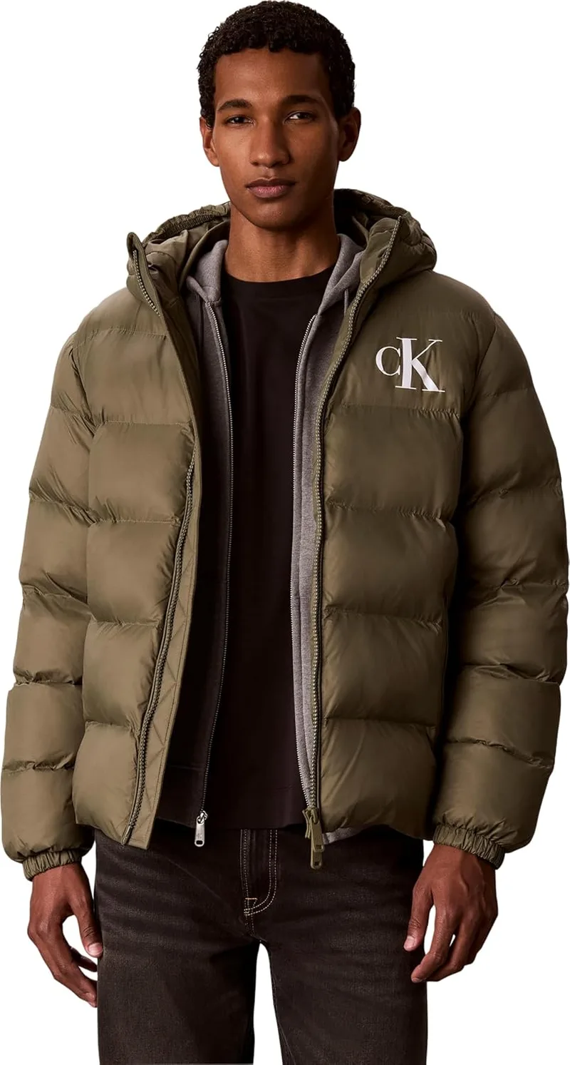 Calvin Klein ▫️ Ls Ltwt Nylon Padded Hooded Puff Lv04rg513g Casacos para homem