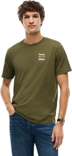 Tommy Hilfiger ▫️ Conjunto de 2 T-shirts com Estampado no Peito Reg Mw0mw45091 T-shirt de manga curta para homem (Conjunto de 2) 3