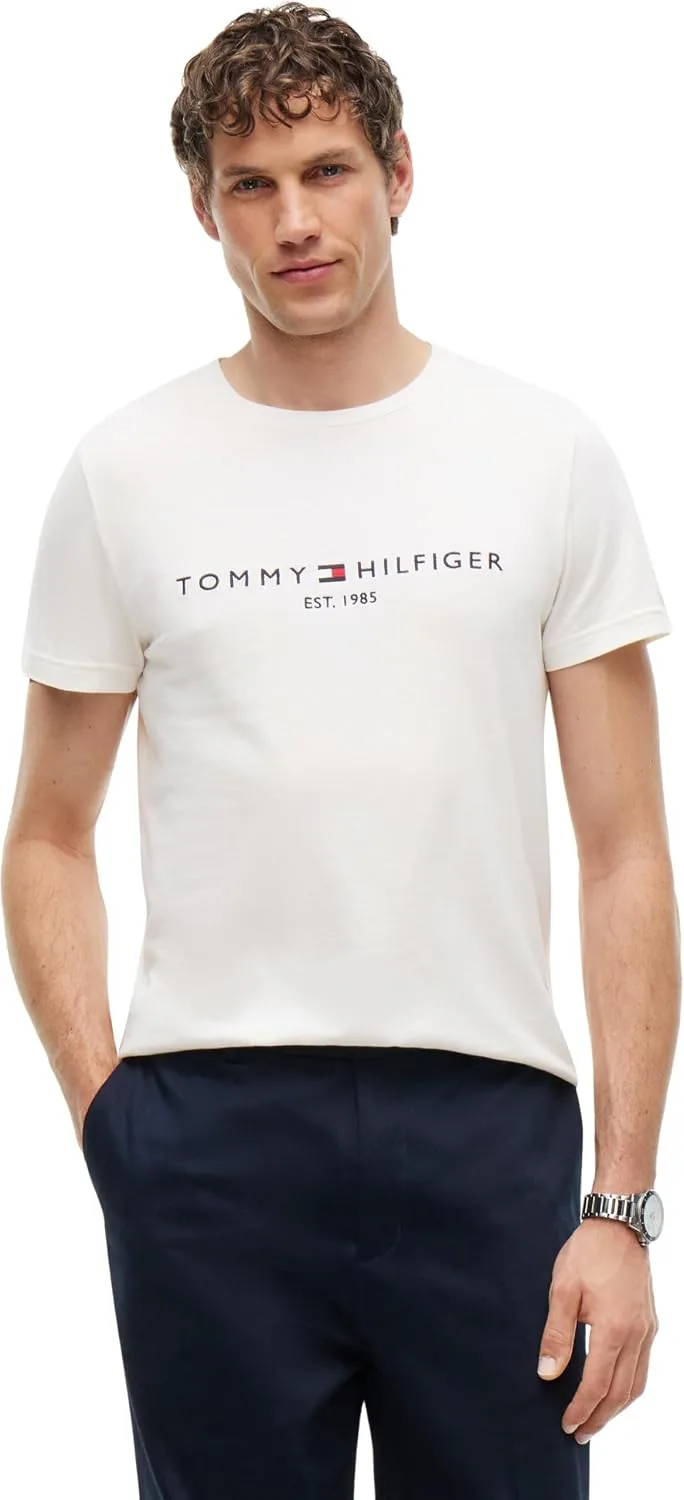 Tommy Hilfiger ▫️ Camiseta de manga curta para homem, corte justo