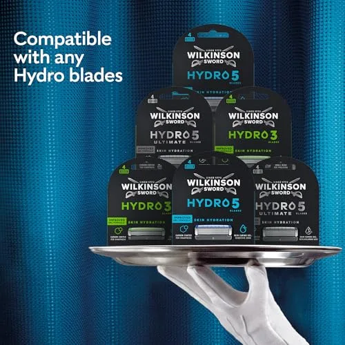 Wilkinson Sword ▫️ Hydro 5 - Lâminas de substituição para máquina de barbear masculina, embalagem de 4 unidades 6
