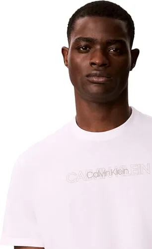 Calvin Klein ▫️ SS 30 EU Repeat Stnd Logo Graphi Lv04lh802g T-shirts com estampado gráfico para homem 3