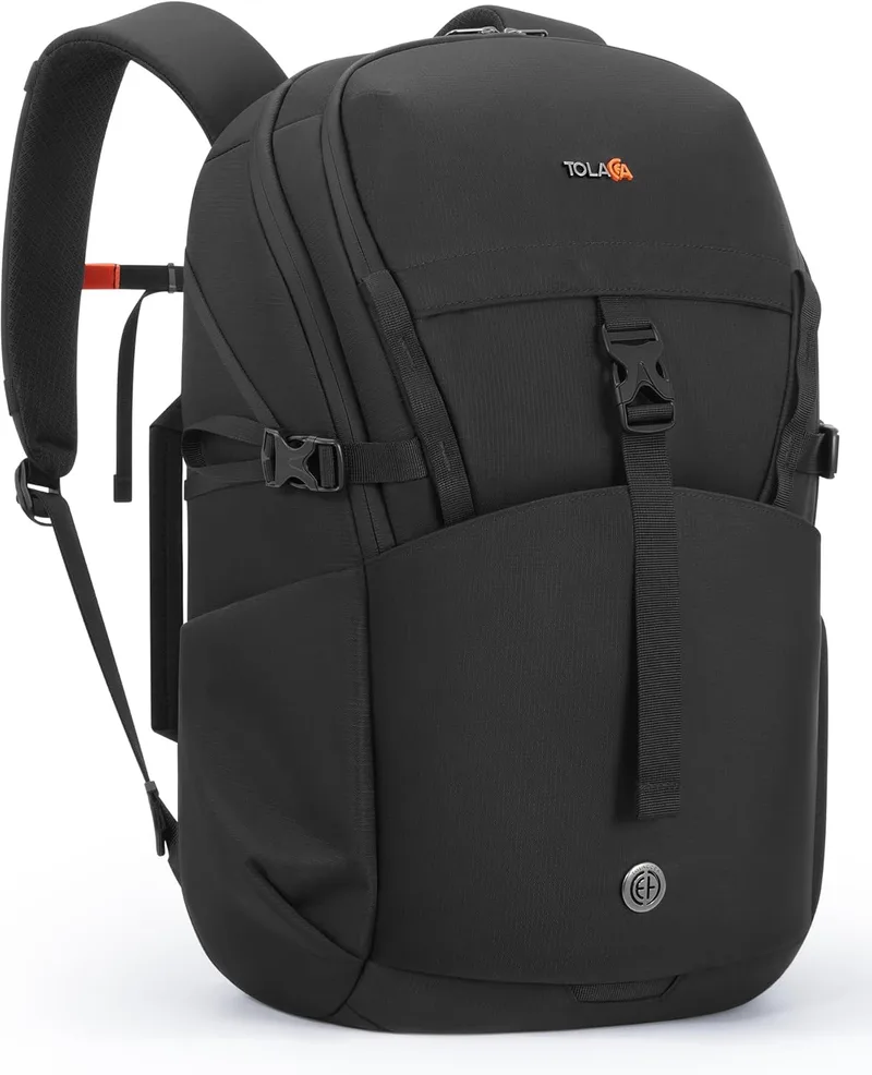 Tolaccea ▫️ Mochila de viagem de cabine – Mochila de 30 L para computador portátil de 15,6″, mochila para o trabalho e uso diário, fechos YKK, repelente à água e antirroubo