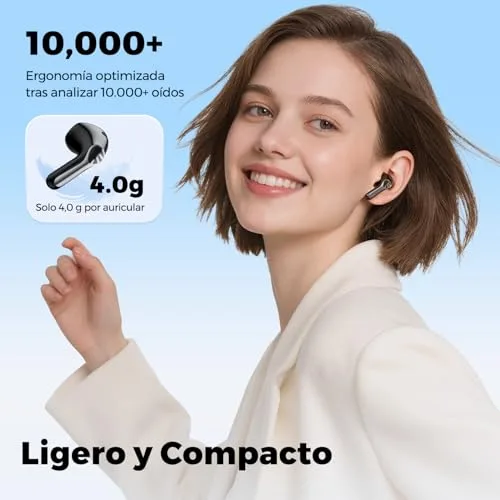 SoundPEATS ▫️ Air6 HS Auscultadores sem fios BT 6.0, auscultadores semiabertos com controlador biomagnético triplo de 13 mm, áudio sem perdas LDAC e Hi-Res, cancelamento de ruído com 4 microfones, 45 horas de autonomia, IPX5, carregamento rápido 6