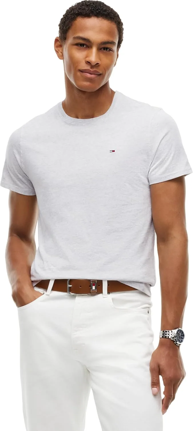 Tommy Jeans ▫️ Camiseta de manga curta para homem, em malha, corte justo