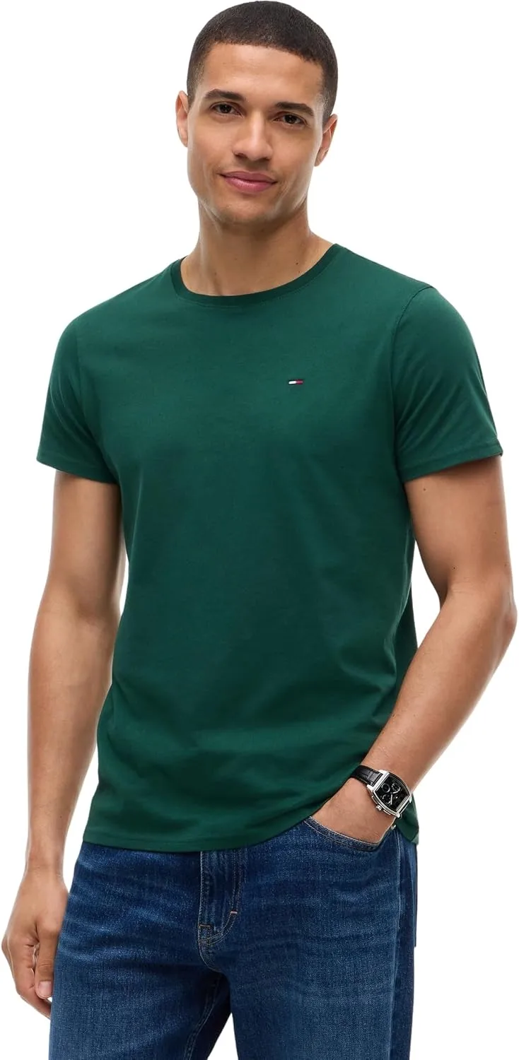 Tommy Hilfiger ▫️ Tommy Jeans Camiseta de manga curta para homem, em malha, corte justo