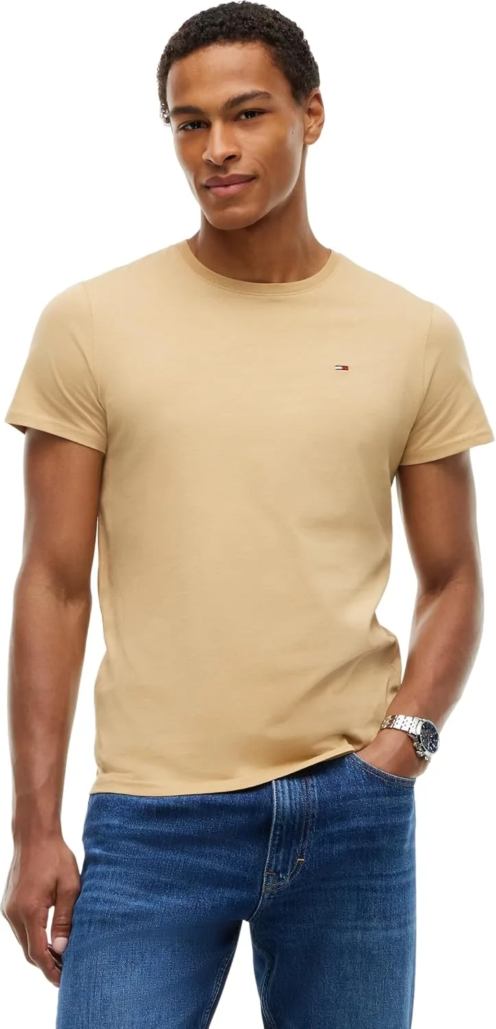 Tommy Jeans ▫️ Camiseta de manga curta para homem, em malha, corte justo