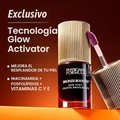 Physicians Formula ▫️ Bronze Booster Cheek and Lip Stain, Bronzador com niacinamida, fosfolípidos e vitaminas C e E, longa duração, tom natural e luminoso, Bronze Tint 4