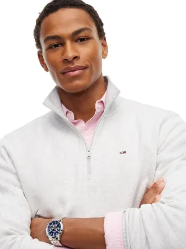 Tommy Jeans ▫️ TJM Reg Fleece 1/4zip Mock Neck Dm0dm20339 Camisola com meio fecho para homem 3