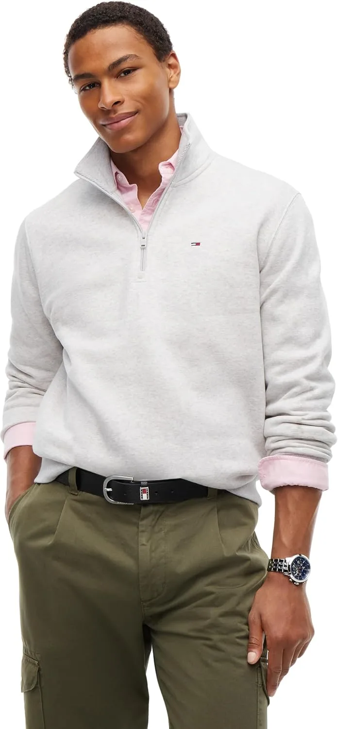 Tommy Jeans ▫️ TJM Reg Fleece 1/4zip Mock Neck Dm0dm20339 Camisola com meio fecho para homem
