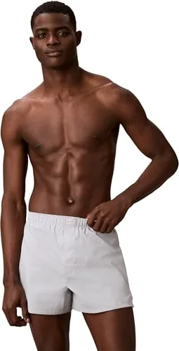 Calvin Klein ▫️ Boxer Trad 3pk 000nb4006a Cuecas tipo boxer para homem (pacote de 3) 3