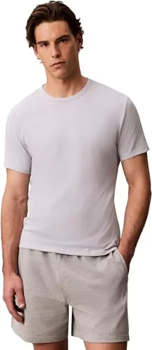Calvin Klein ▫️ Camisolas de manga curta para homem, conjunto de 3, gola redonda, básicas 4