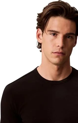 Calvin Klein ▫️ Camisolas de manga curta para homem, conjunto de 3, com gola redonda, básicas 3