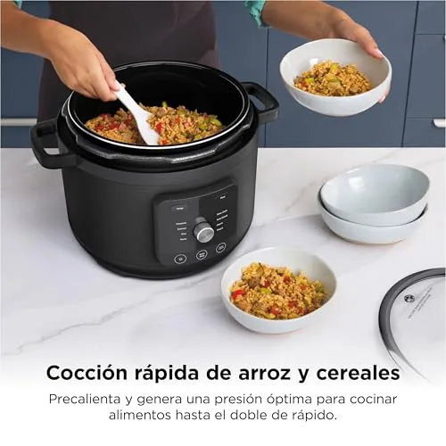 Ninja ▫️ HyperHeat, Panela de pressão 9 em 1, 6 L, cozedura lenta, panela de arroz, preta 6