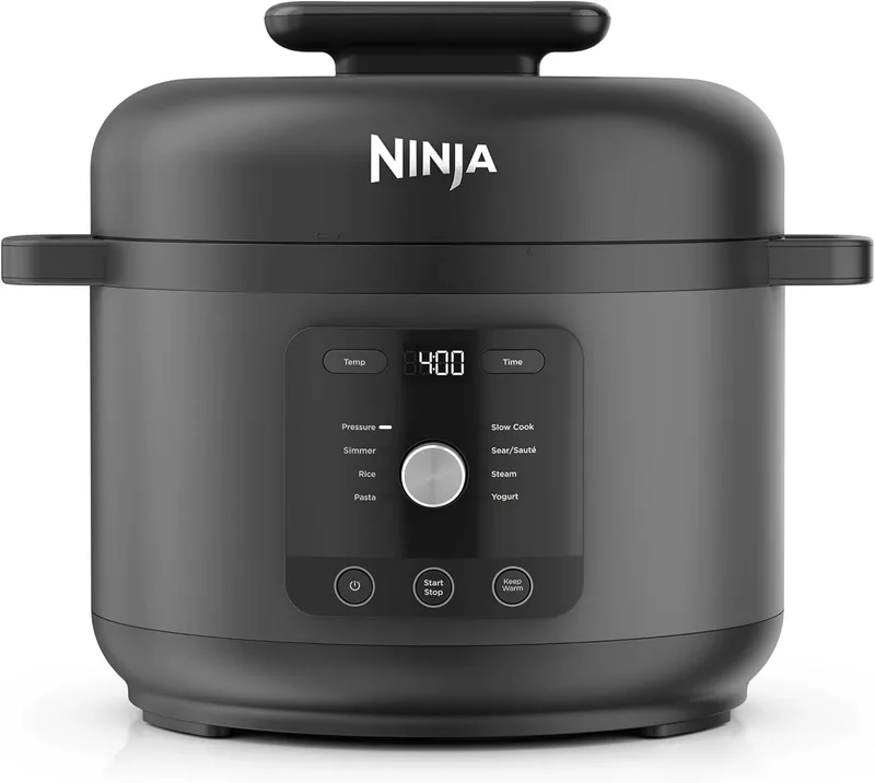 Ninja ▫️ HyperHeat, Panela de pressão 9 em 1, 6 L, cozedura lenta, panela de arroz, preta