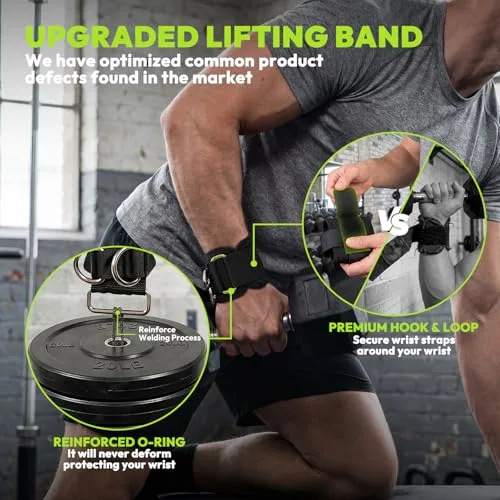 HANDBODE ▫️ Correias de levantamento para halterofilismo e levantamento de peso morto com argolas em D para treino em máquinas de cabos, correias de pulso de comprimento extra para homens e 5