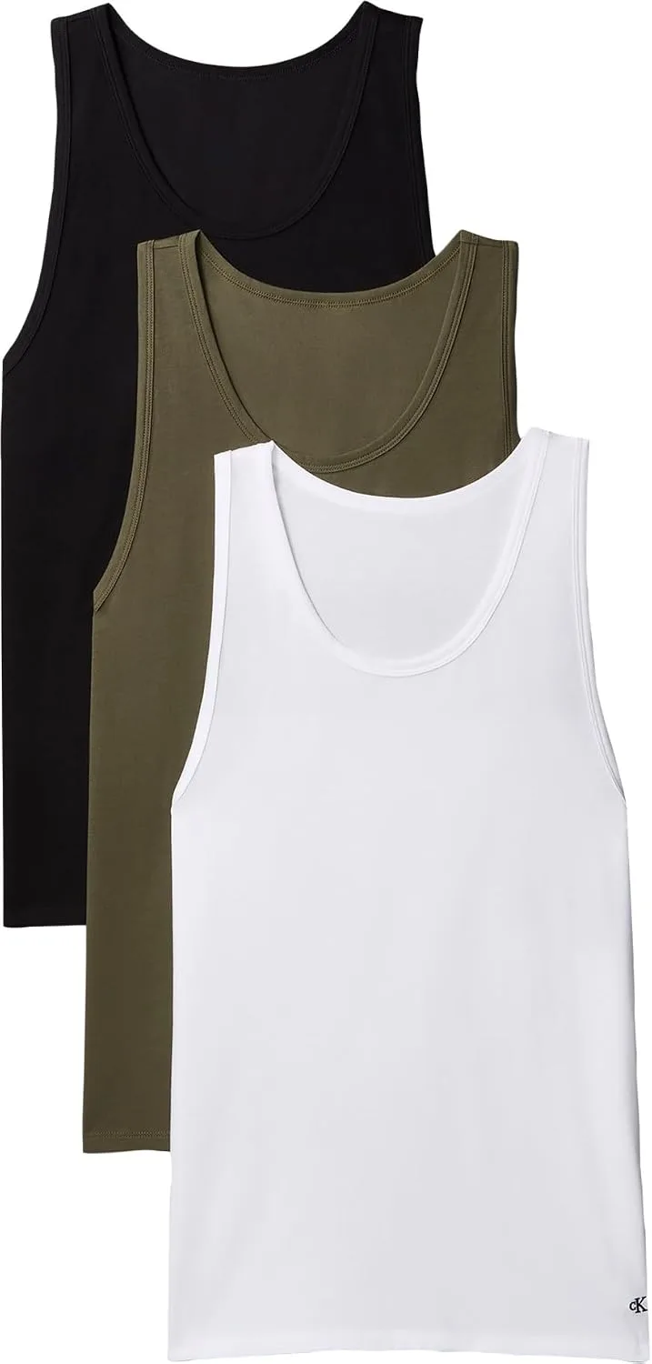 Calvin Klein ▫️ Conjunto de 3 camisolas sem mangas com gola redonda para homem