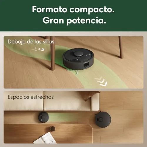 iRobot ▫️ Roomba Mini – Aspirador e esfregador robótico com base AutoEmpty (até 90 dias), navegação LiDAR, potência de aspiração de 7000 Pa, design compacto para espaços reduzidos, aplicação, panos perfumados, preto 3