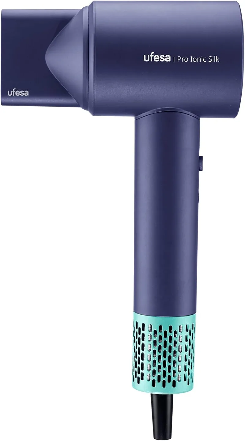 Ufesa ▫️ Secador de cabelo Pro Ionic Silk, 110 000 RPM, secador profissional ultrassilencioso, controlo inteligente da temperatura, iões negativos, sem frizz, acessórios magnéticos