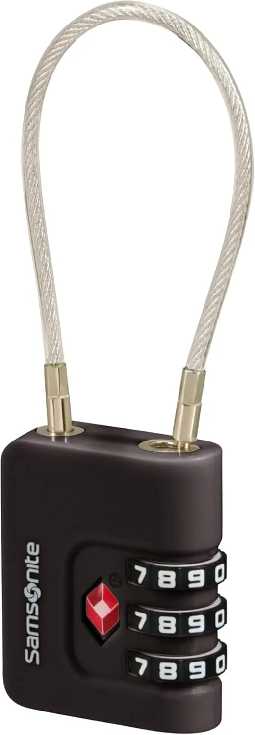 Samsonite TA Revolution TSA - Cadeado de bagagem com combinação de 3 dígitos para bagagem, segurança de bagagem, preto