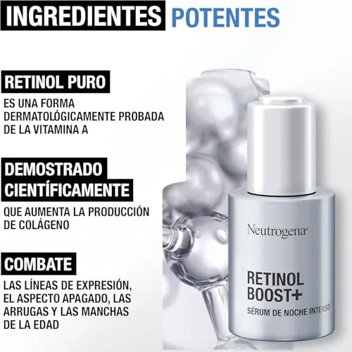 Neutrogena ▫️ Retinol Boost – Rotina antienvelhecimento com retinol puro para o rosto, inclui Soro antienvelhecimento (30 ml), Contorno de olhos (15 ml) e Soro noturno intensivo (30 ml), para uma pele mais jovem e sem rugas 5